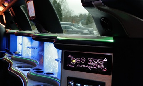 stretch limo interior bar